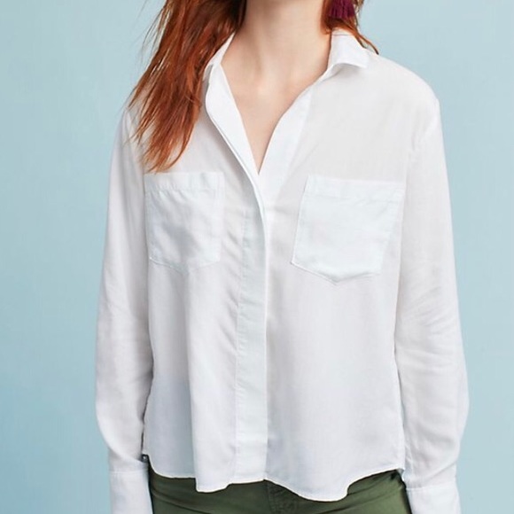 Anthropologie Tops - Cloth & Stone Split Back White Button Down Shirt